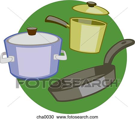 Clipart - Pots and pans. Fotosearch