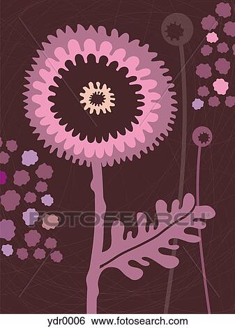 Stock Illustration - Purple poppy flowers. Fotosearch