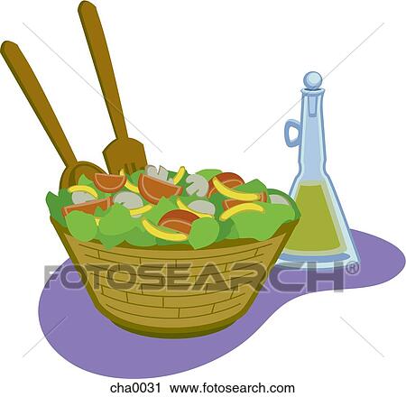 Clip Art - Salad and dressing. Fotosearch