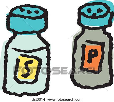 Salt and pepper shakers View Large Illustration Stock Illustration - Salt and pepper shakers. Fotosearch