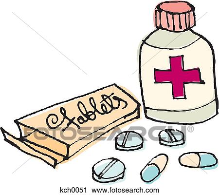 Tablets and medication View Large Illustration Clip Art - Tablets and medication. Fotosearch