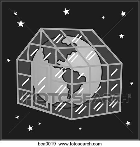 Stock Illustration - The planet Earth in a green house. Fotosearch