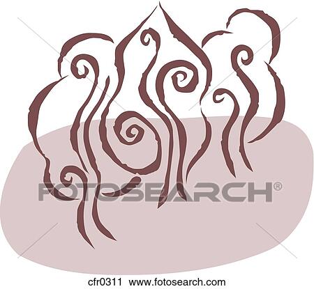 Clip Art - Three trees. Fotosearch
