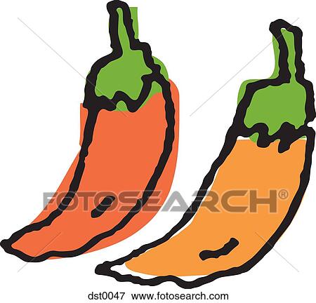 Stock Illustration - Two chili peppers. Fotosearch