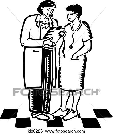 Two doctors consulting each other View Large Illustration Stock Illustration - Two doctors consulting each other. Fotosearch