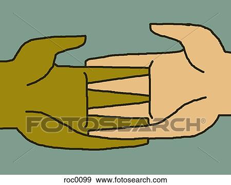 Stock Illustration - Two hands connecting. Fotosearch