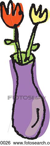 Two tulips in a vase View Large Illustration Stock Illustration - Two tulips in a vase. Fotosearch