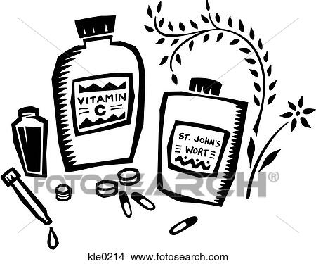 Vitamins and herbal supplements View Large Illustration Stock Illustration - Vitamins and herbal supplements. Fotosearch