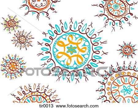 Drawing - Whimsical mandala patterns. Fotosearch