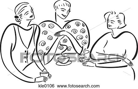 Women having tea and coffee together View Large Illustration Stock Illustration - Women having tea and coffee together. Fotosearch