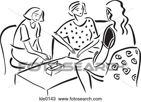 Women sitting in a waiting room View Large Illustration Drawing - Women sitting in a waiting room. Fotosearch