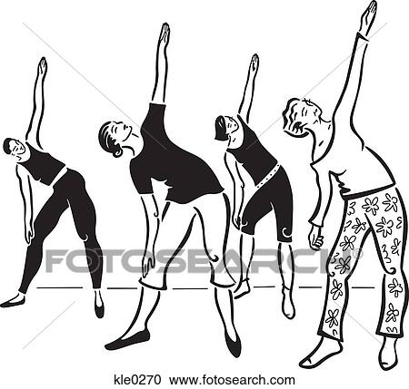 Clipart - Women stretching. Fotosearch