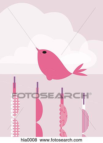A bird on a clothes line with bras hanging to dry View Large Illustration Stock Illustration - A bird on a clothes line with bras hanging to dry. Fotosearch