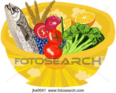Clip Art - A bowl of super foods. Fotosearch
