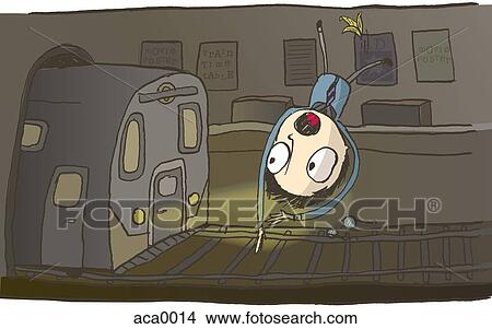 A businessman slipping on a banana peel and falling in front of a subway train View Large Illustration Stock Illustration - A businessman slipping on a banana peel and falling in front of a subway train. Fotosearch