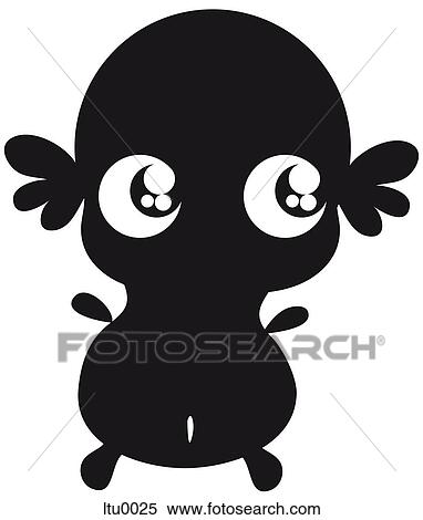 Stock Illustration - A cute Japanese cartoon style baby creature character. Fotosearch