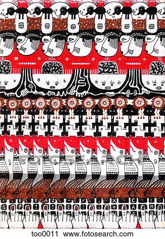 Clip Art - A fantastical hand drawn pattern. Fotosearch