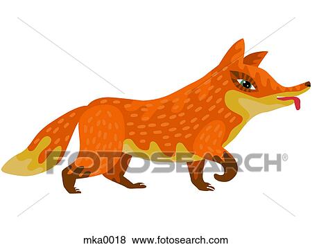 A fox with its tongue hanging out View Large Illustration Stock Illustration - A fox with its tongue hanging out. Fotosearch