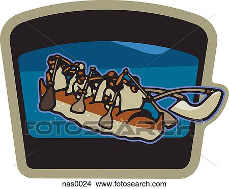 A group of people outrigger canoeing View Large Illustration Stock Illustration - A group of people outrigger canoeing. Fotosearch