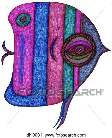 A hand drawn illustration of fish resembling the letter D View Large Illustration Clip Art - A hand drawn illustration of fish resembling the letter D. Fotosearch