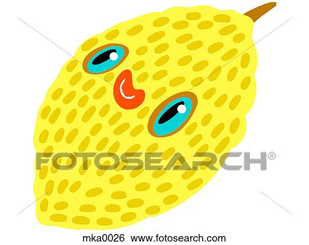 A lemon with a smiling face View Large Illustration Stock Illustration - A lemon with a smiling face. Fotosearch