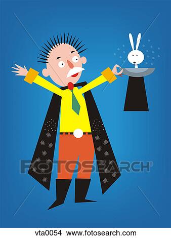 A magician with a rabbit in his hat View Large Illustration Stock Illustration - A magician with a rabbit in his hat. Fotosearch
