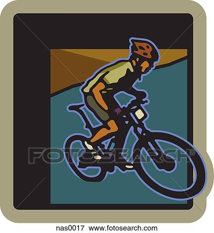 A man on a bicycle View Large Illustration Stock Illustration - A man on a bicycle. Fotosearch
