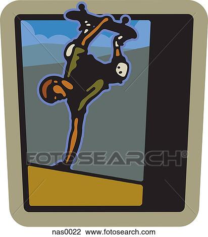 A man skateboarding View Large Illustration Drawing - A man skateboarding. Fotosearch
