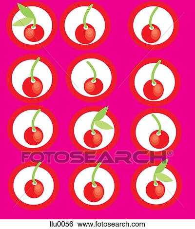 Stock Illustration - A pattern of cherries. Fotosearch