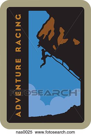 A person adventure racing up a cliff face and text View Large Illustration Stock Illustration - A person adventure racing up a cliff face and text. Fotosearch