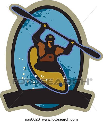 A person kayaking View Large Illustration Clipart - A person kayaking. Fotosearch