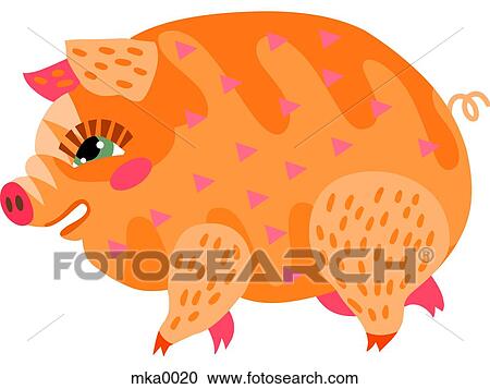 Clipart - A pig. Fotosearch