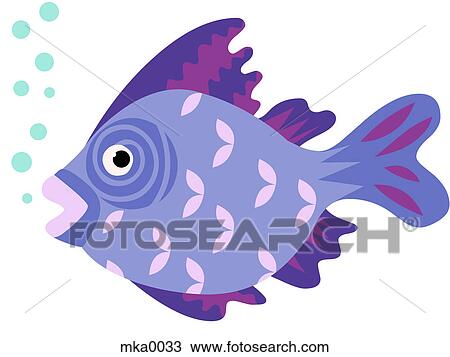 A purple fish View Large Illustration Drawing - A purple fish. Fotosearch