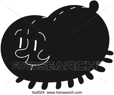 Stock Illustration - A quirky black and white illustration of a many limbed creature. Fotosearch