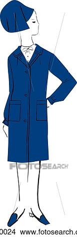 A retro inspired illustration of a woman in a headdress and matching suit View Large Illustration Stock Illustration - A retro inspired illustration of a woman in a headdress and matching suit. Fotosearch