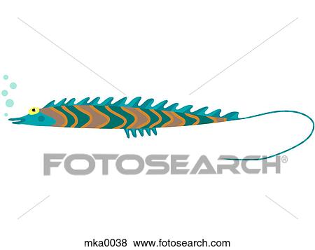 Stock Illustration - A thin long fish. Fotosearch