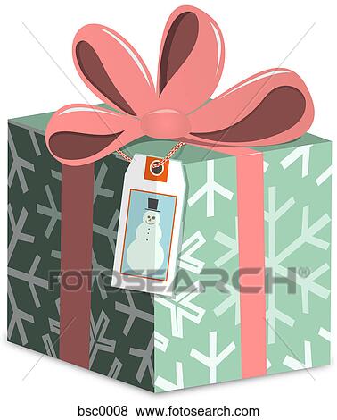 Stock Illustration - A wrapped Christmas gift box. Fotosearch