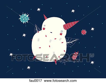 An alien floating in space View Large Illustration Stock Illustration - An alien floating in space. Fotosearch