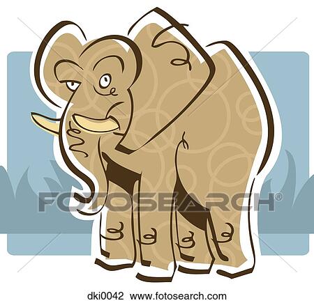 An elephant View Large Illustration Drawing - An elephant. Fotosearch