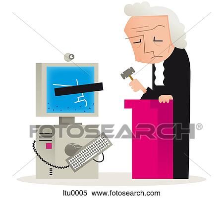 Stock Illustration - An illustration about digital laws and identity theft on the computer. Fotosearch
