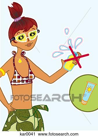 An illustration about using sun tan lotion instead of aerosol spray View Large Illustration Clip Art - An illustration about using sun tan lotion instead of aerosol spray. Fotosearch