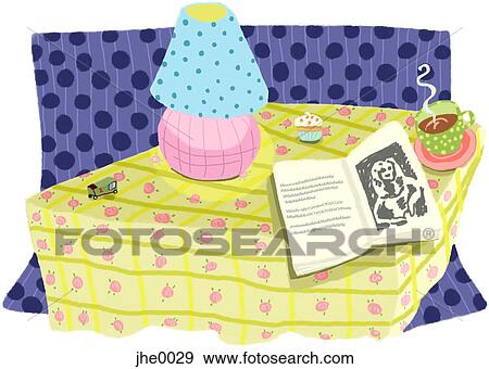 An open book and a cup of hot tea on a table top View Large Illustration Stock Illustration - An open book and a cup of hot tea on a table top. Fotosearch