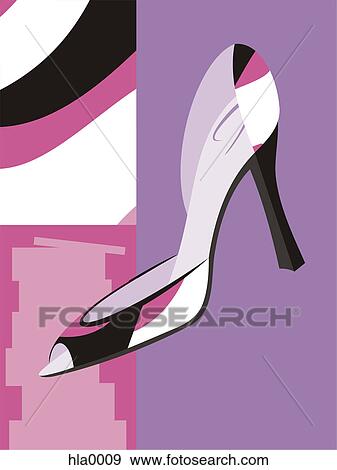 Stock Illustration - An open toed high heel. Fotosearch