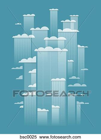 Layers of rain clouds View Large Illustration Stock Illustration - Layers of rain clouds. Fotosearch