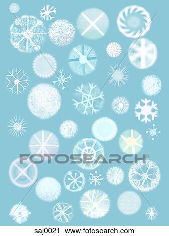 Snowflakes on a blue background View Large Illustration Clip Art - Snowflakes on a blue background. Fotosearch