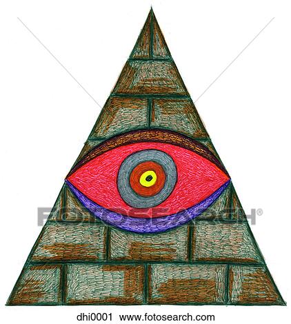 Clip Art - The letter A made of bricks with an eye. Fotosearch