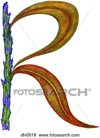 The letter R resembling a plant with leaves View Large Illustration Stock Illustration - The letter R resembling a plant with leaves. Fotosearch