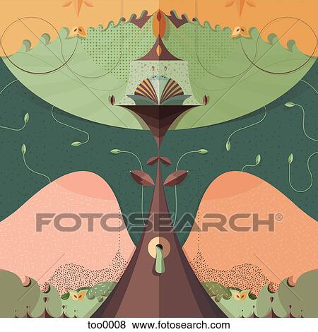 Stock Illustration - Whimsical fantasy abstract plant. Fotosearch