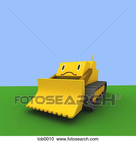 A 3D style image of a bulldozer View Large Illustration Clipart - A 3D style image of a bulldozer. Fotosearch