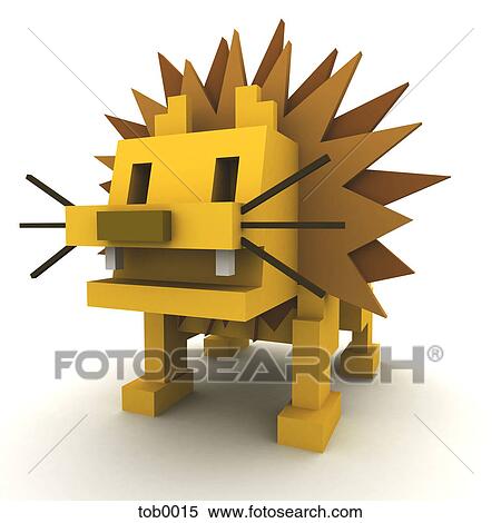 A 3D style image of a lion View Large Illustration Stock Illustration - A 3D style image of a lion. Fotosearch